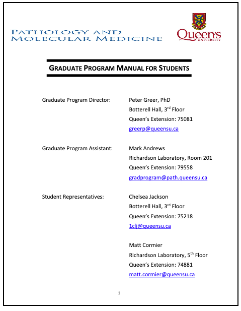 Graduate Studies Program Manual